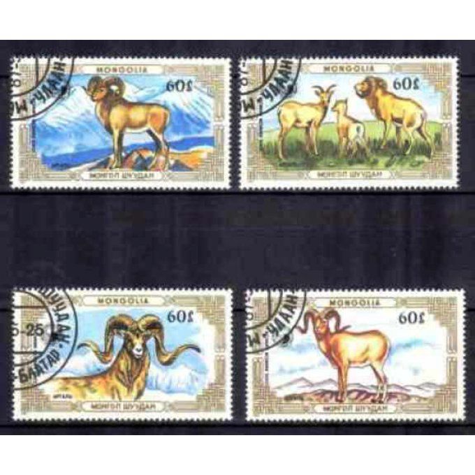 Mongolie 1987 (7) série complète de 4 timbres oblitérés