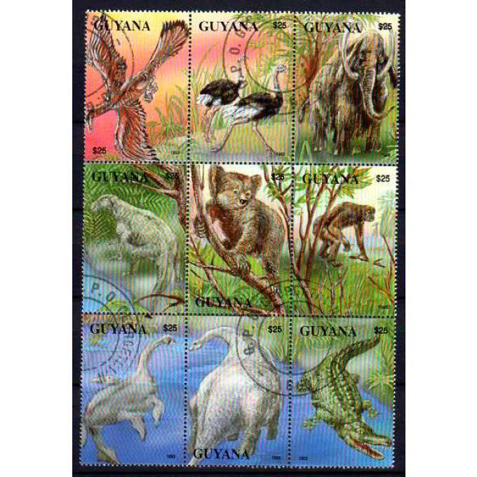 Guyana 1993 (AP25) série complète de 9 timbres oblitérés