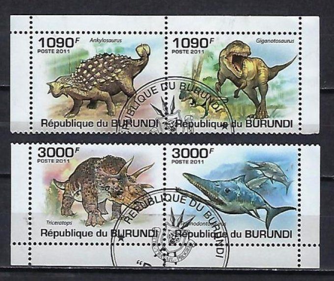 Burundi 2011 (AP63) série complète de 4 timbres oblitérés en feuillet