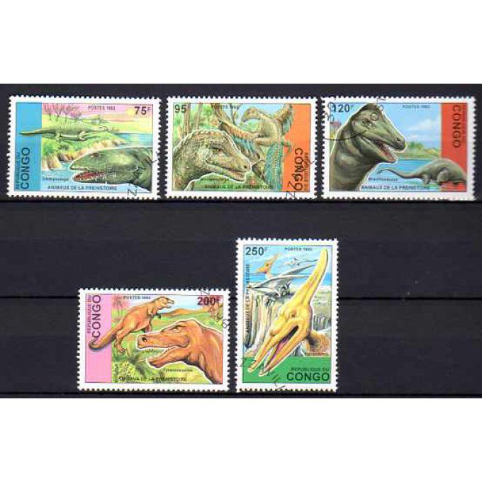 Congo 1993 (AP6) série complète de 5 timbres oblitérés