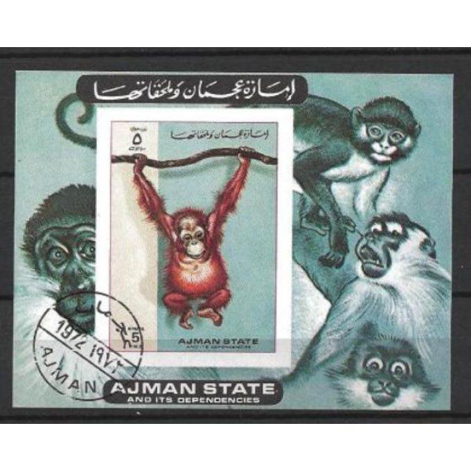 Ajman (71) bloc oblitéré