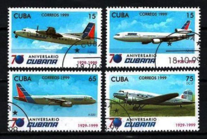 Cuba 1999 (AV29) série complète de 4 timbres oblitérés