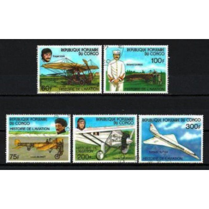 Congo 1977 (AV2) série complète de 5 timbres oblitérés