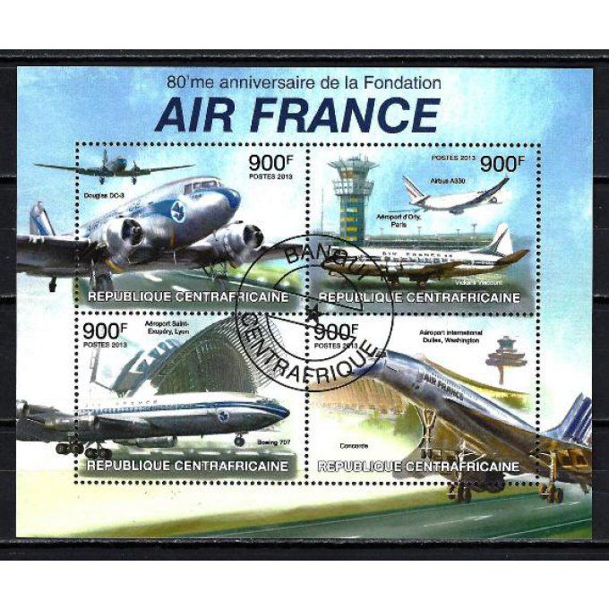 Centrafrique 2013 (AV64) série complète de 4 timbres oblitérés