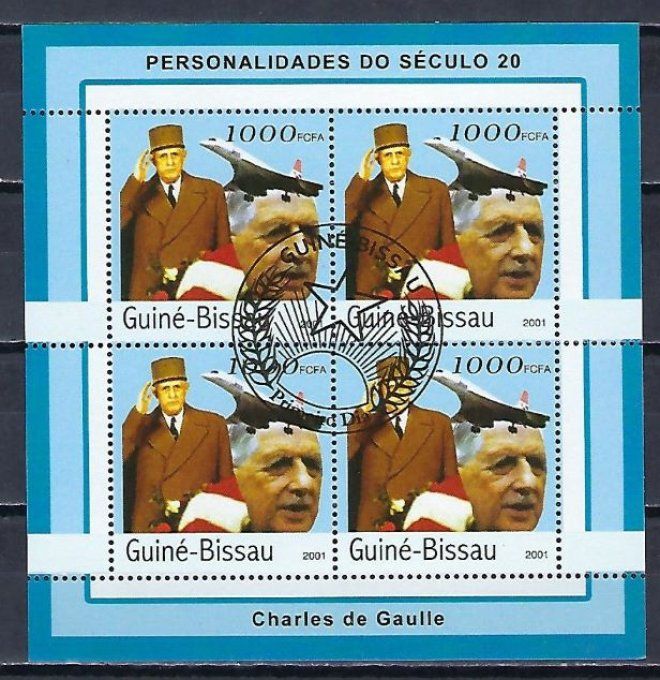 Guinée Bissau 2001 (AV90) série complète de 4 timbres oblitérés en bloc
