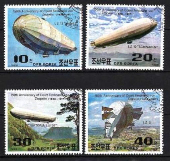 Corée du Nord 1988 (BD27) série complète de 4 timbres oblitérés