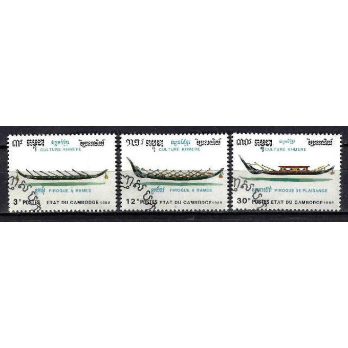 Cambodge 1989 (BA110) série complète de 3 timbres oblitérés