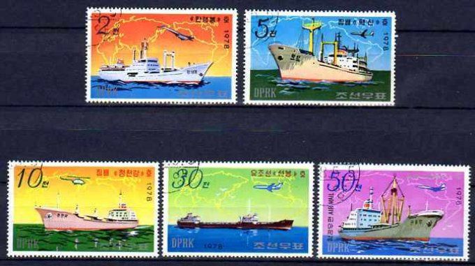 Corée du Nord 1978 (BA24) série complète de 5 timbres oblitérés
