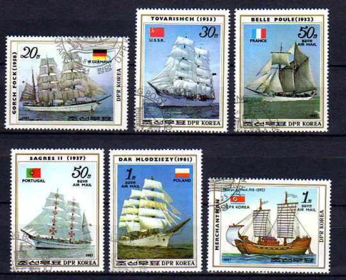 Corée du Nord 1987 (BA25) série complète de 6 timbres oblitérés