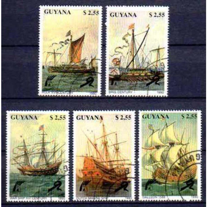 Guyana 1990 (BA33) série complète de 5 timbres oblitérés