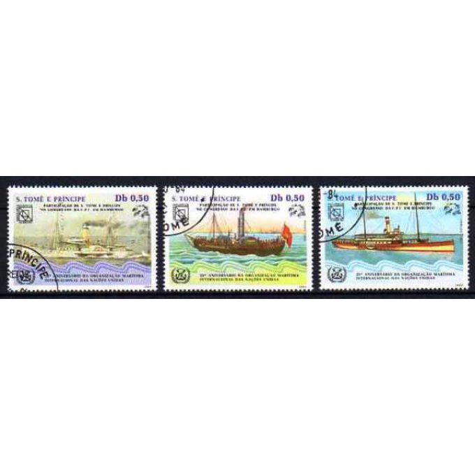 Saint Thomas et prince 1980 (BA60) série complète de 3 timbres oblitérés