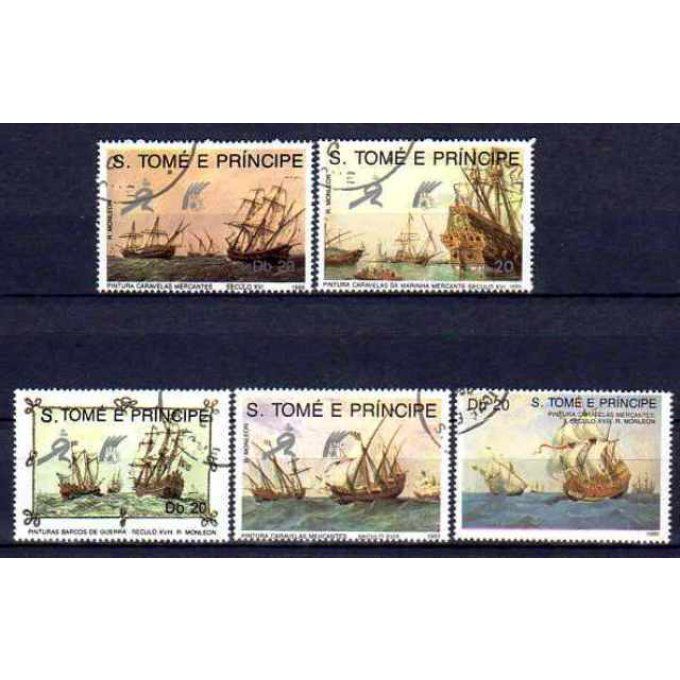 Saint Thomas et prince 1989 (BA64) série complète de 5 timbres oblitérés