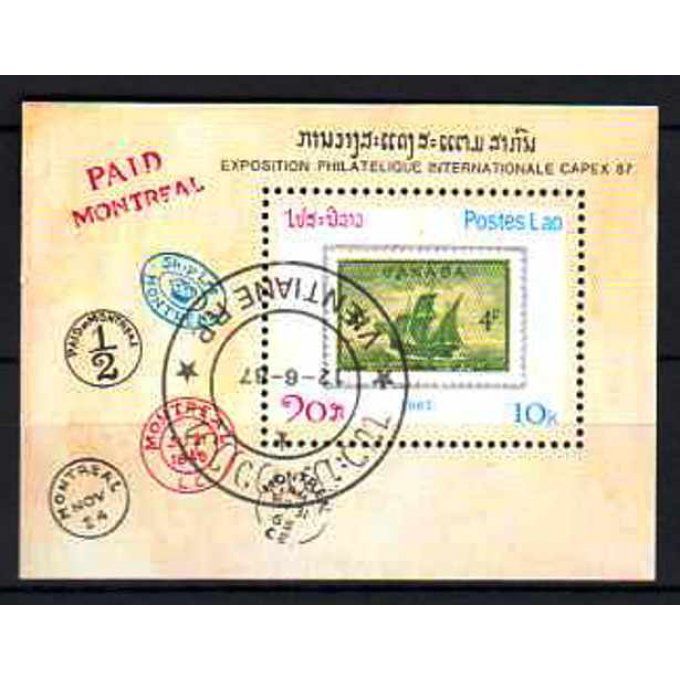 Laos 1987 (BA2) bloc oblitéré