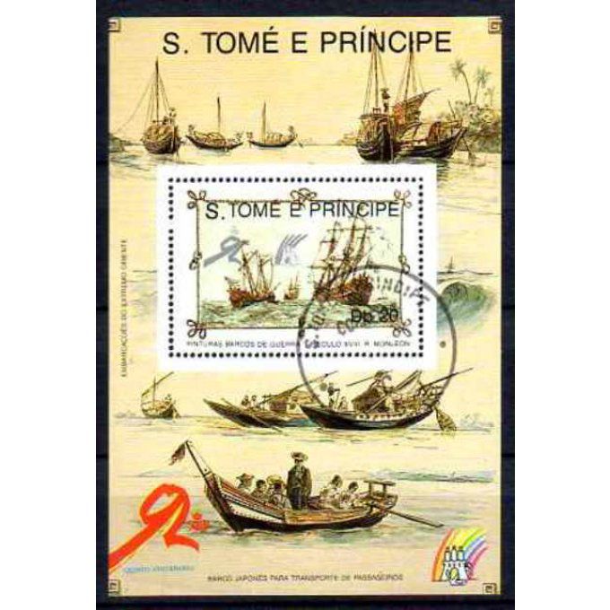 Saint Thomas et Prince 1989 (BA51) bloc oblitéré