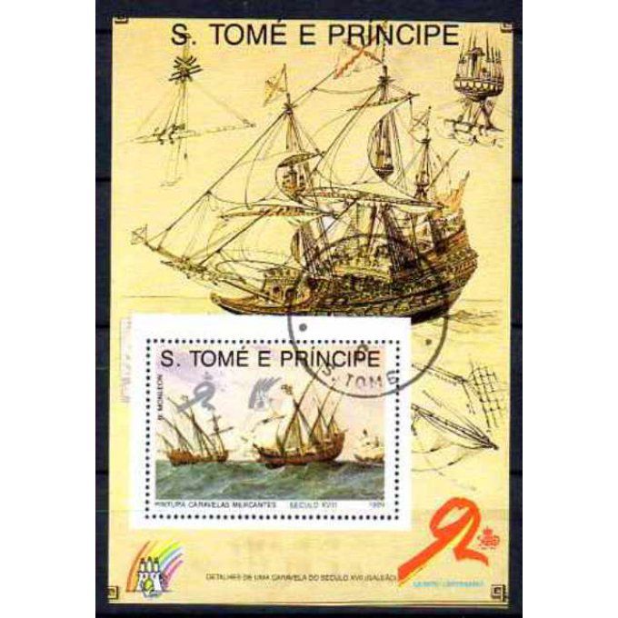 Saint Thomas et Prince 1989 (BA52) bloc oblitéré