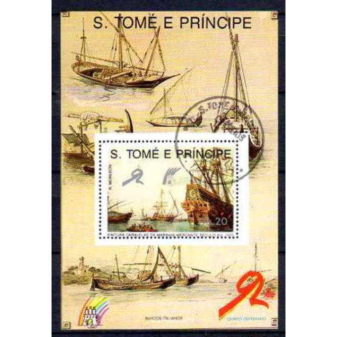 Saint Thomas et Prince 1989 (BA53) bloc oblitéré