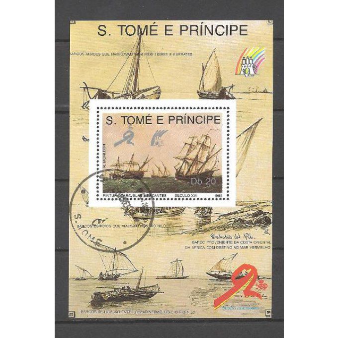 Saint Thomas et Prince 1989 (BA66) bloc oblitéré