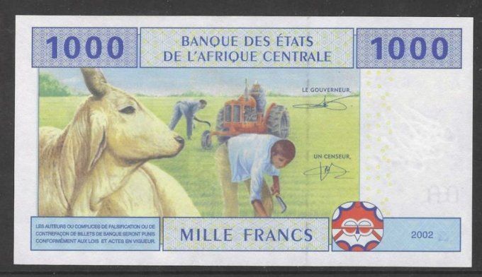 Billet du Gabon 1000 francs année 2002 pick 407 UNC