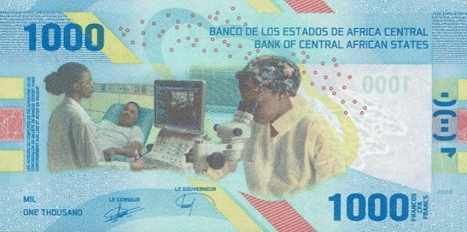 Billet des Etats d'Afrique centrale 1000 francs année 2020 pick 701 UNC