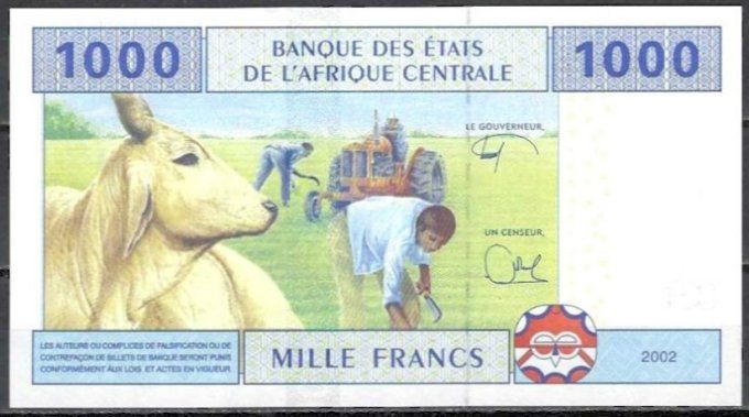 Billet du Cameroun 1000 francs année 2002 pick 207 signature e UNC