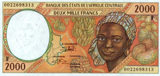 Billet de Centrafrique 2000 francs année 1999 pick 303f UNC
