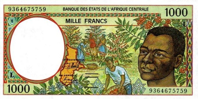 Billet du Gabon 1000 francs année 1993 pick 402a UNC