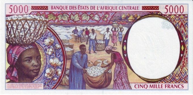 Billet du Gabon 5000 francs année 1999 pick 404e UNC