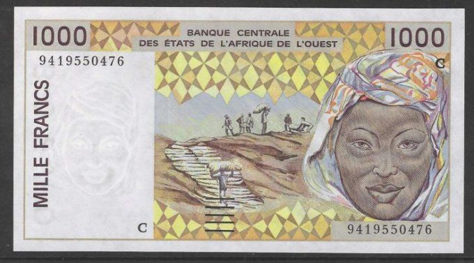 Billet de collection Etats Afrique de l'ouest Burkina Faso 1000 francs année 1994 pick 311e UNC 