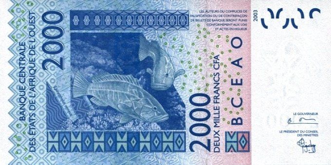 Billet du Bénin 2000 francs année 2003 pick 216a UNC