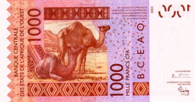 Billet de Côte d'Ivoire 1000 francs année 2003 pick 115a UNC