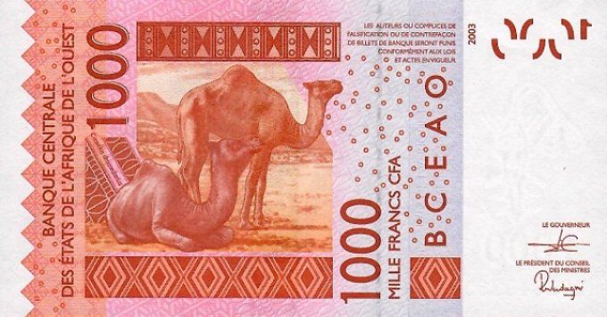 Billet de Côte d'Ivoire 1000 francs année 2020 pick 115t UNC