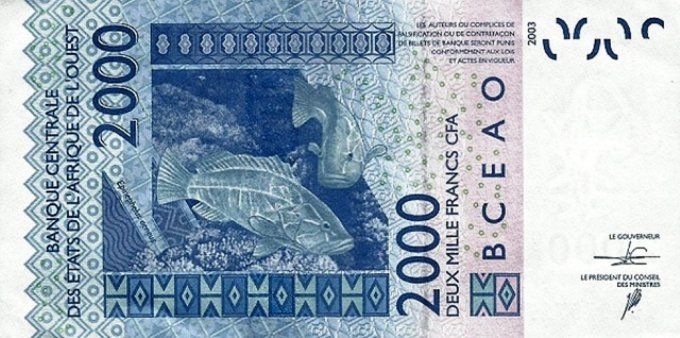 Billet de Côte d'Ivoire 2000 francs année 2016 pick 116p UNC