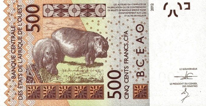 Billet de Côte d'Ivoire 500 francs année 2012 pick 119a UNC