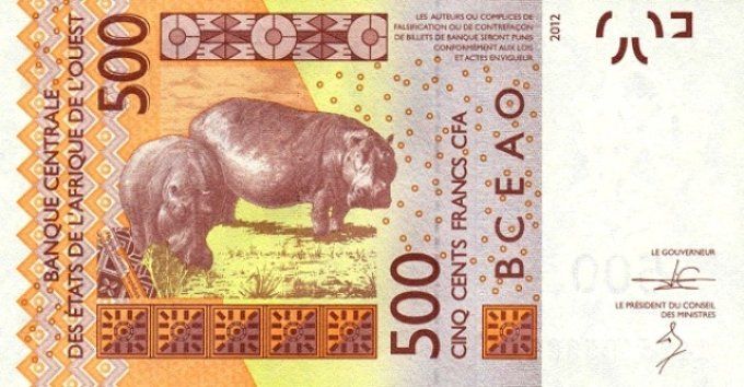 Billet de Côte d'Ivoire 500 francs année 2014 pick 119c UNC