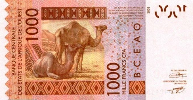 Billet du Sénégal 1000 francs année 2007 pick 715e UNC