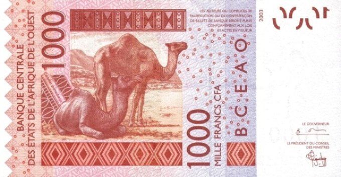 Billet du Togo 1000 francs année 2004 pick 815b UNC