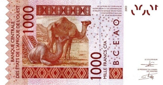 Billet du Togo 1000 francs année 2012 pick 815l UNC