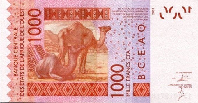 Billet du Togo 1000 francs année 2013 pick 815m UNC