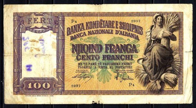 Billet d'Albanie 1939 (1) pick 8 occasion VF