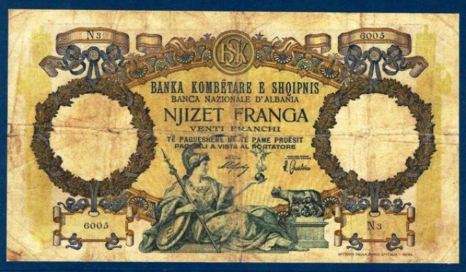 Billet d'Albanie 1939 (1) pick 7 occasion VF