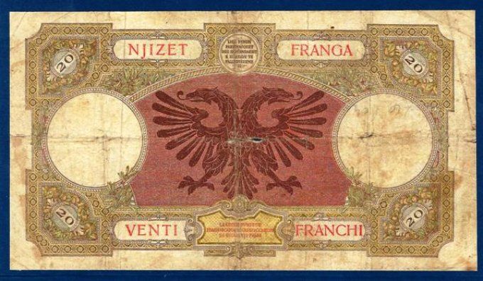 Billet d'Albanie 1939 (1) pick 7 occasion VF