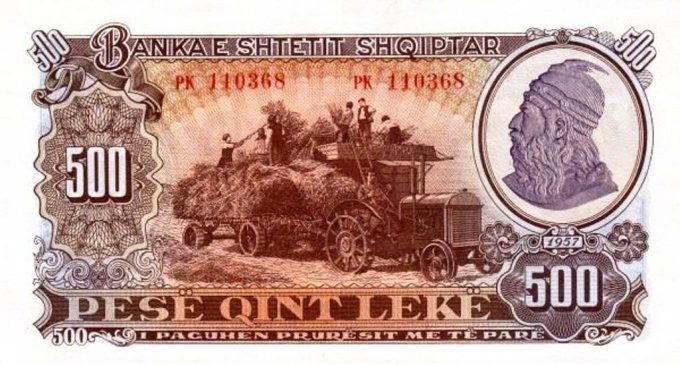 Billet d'Albanie 500 Lekë 1957 pick 31 UNC