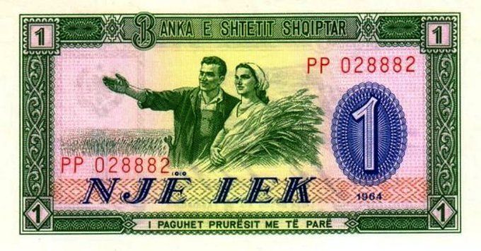 Billet d'Albanie 1 Lek 1964 pick 33 UNC