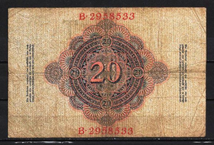 Billet Allemagne 1907 (1) pick 28 occasion Very Fine 