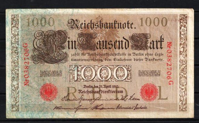 Billet Allemagne 1910 (2) pick 44b occasion Very Fine