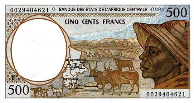 Billet de Centrafrique 500 francs année 2000 pick 301g UNC