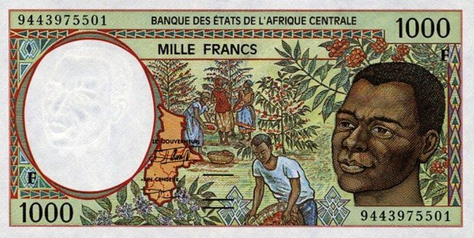 Billet de Centrafrique 1000 francs année 1994 pick 302b UNC