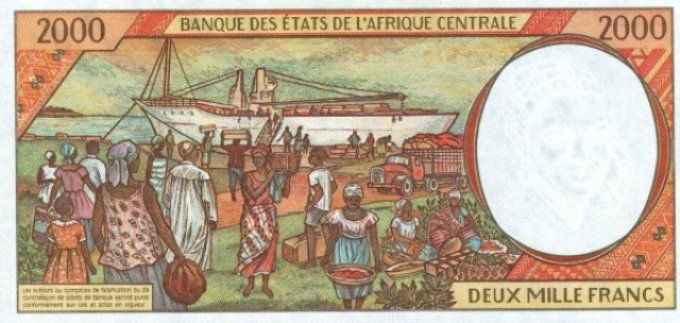 Billet de Centrafrique 2000 francs année 2000 pick 303g UNC