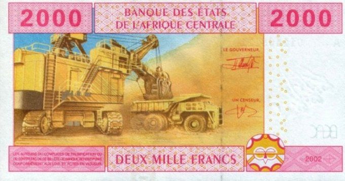 Billet du Gabon 2000 francs année 2002 pick 408 UNC