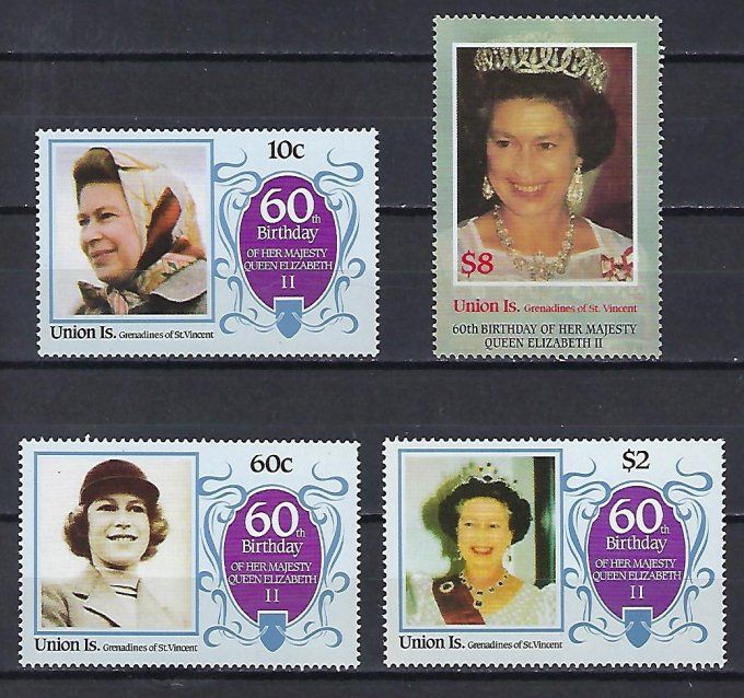 Union Islands Grenadines 1984 (CE32) série complète de 4 timbres neuf** MNH